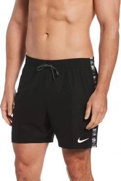 Nike Swim Logo Tape 5" Volley Shorts Men, noir
