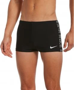 Nike Swim Logo Tape Square Leg Shorts Men, rouge/noir
