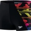 Speedo Digital Panel Aquashorts Boys, noir/Multicolore