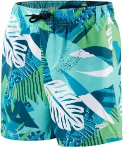Speedo Printed 13" Watershorts Boys, turquoise/Multicolore