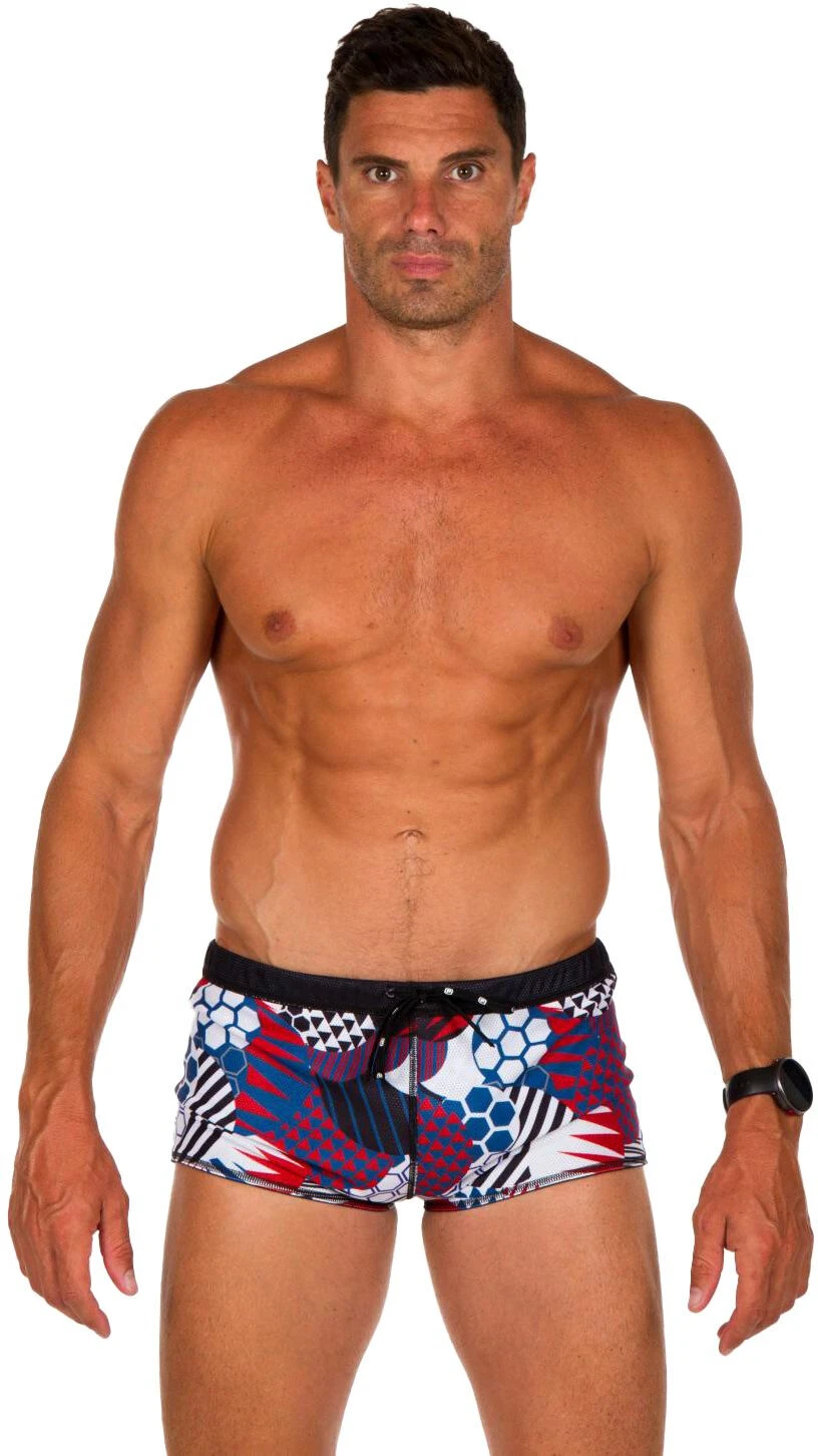 Z3R0D Drag Patchwork Swim Briefs Men, rouge/noir – Image 5