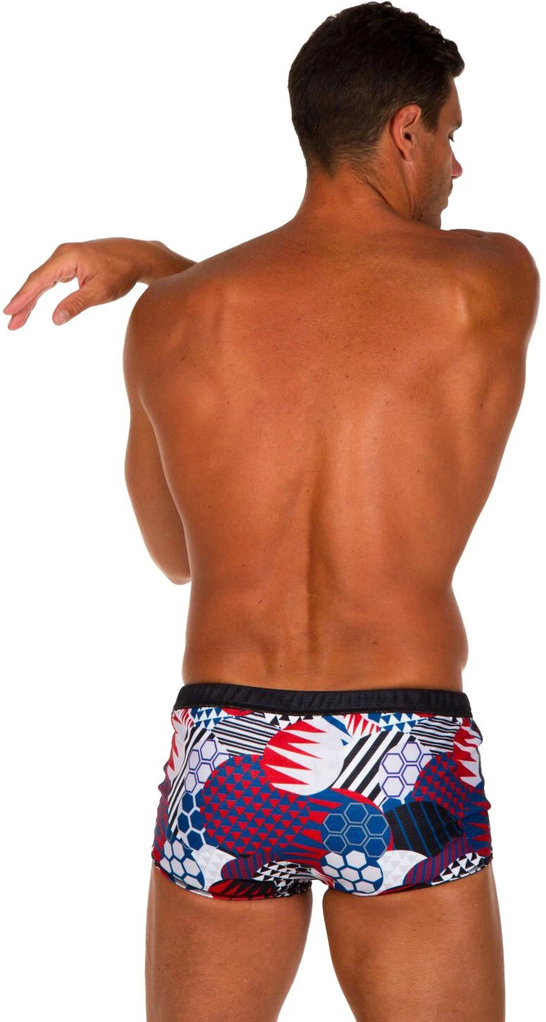 Z3R0D Drag Patchwork Swim Briefs Men, rouge/noir – Image 6